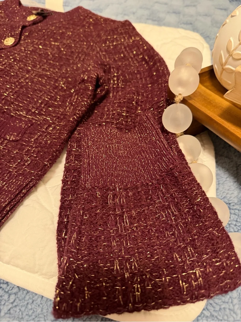 French Connection Metallic Tweed Knit Cardigan NWT! - Picture 5 of 13